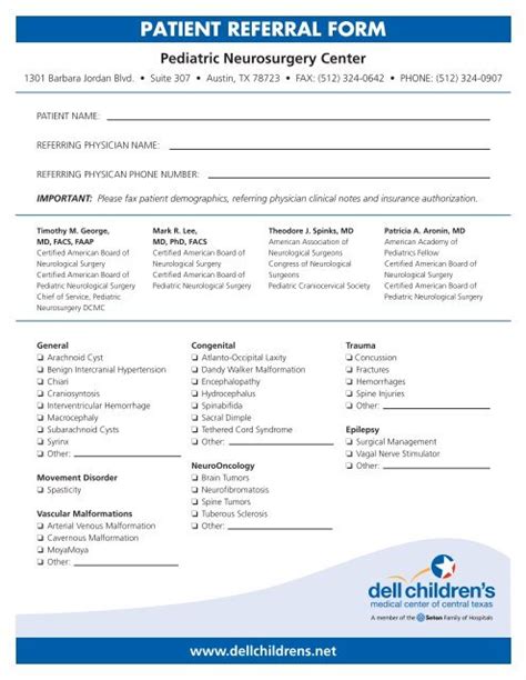 Patient Referral Form Pdf Pediatric Specialty Services