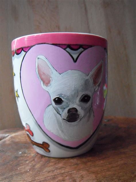 Hand Painted Chihuahua Mug Chihuahua Porcelain Mugs Dog Paintings
