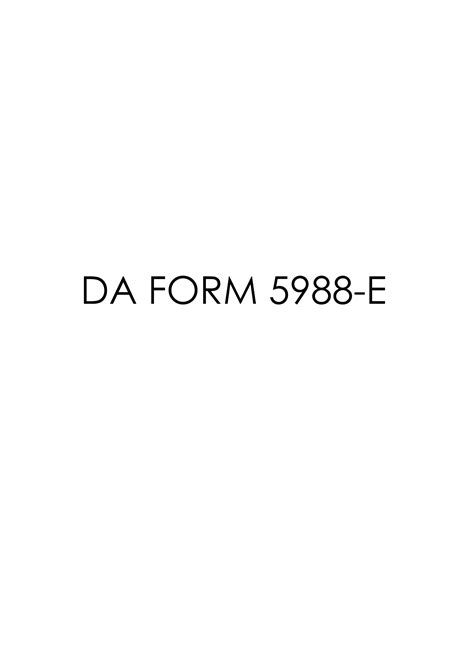 Download Fillable Da Form 5988 E
