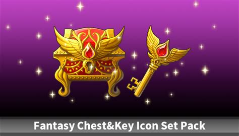 Fantasy Chestandkey Icon Set Pack Gamedev Market