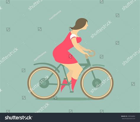 Stylized Character Pretty Girl Riding Bike Stock Vector Royalty Free 230556892 Shutterstock