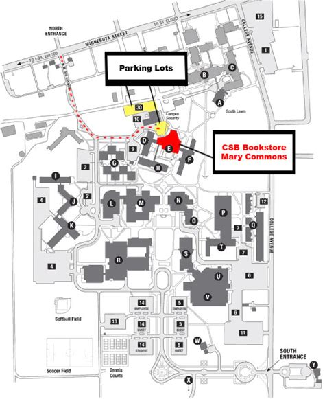 Map Of Csb Campus Csb Bookstore Csbsju