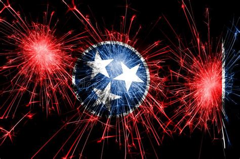 Tennessee Fireworks Sparkling Flag New Year Christmas And National
