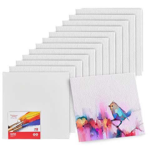 Buy Artlicious Canvases For Painting Pack Of 12 12 X 12 Inch Blank