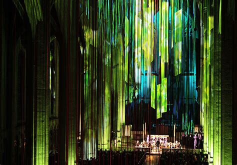 miles  multicolored ribbons fall  grace cathedral