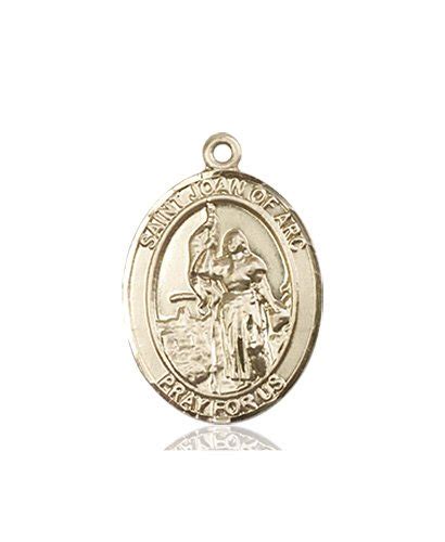 St Joan Of Arc Medal 14 Kt Gold Medium Engravable Catholic Saint