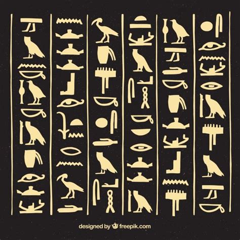 Egyptian Hieroglyphics Background With Flat Design Egyptian