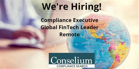Compliance Executive Global Fintech Leader Remote Conselium