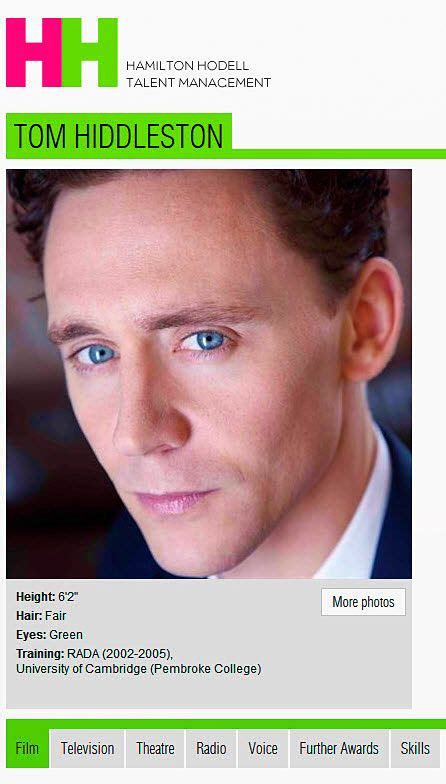 Tom Hiddlestons Cv As Posted On Hamilton Hodell Link Ukcv