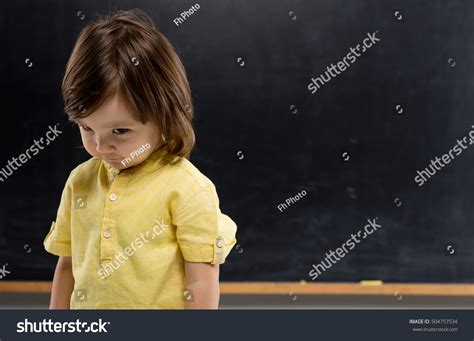 Shy Child On Blackboard Stock Photo 504757534 Shutterstock