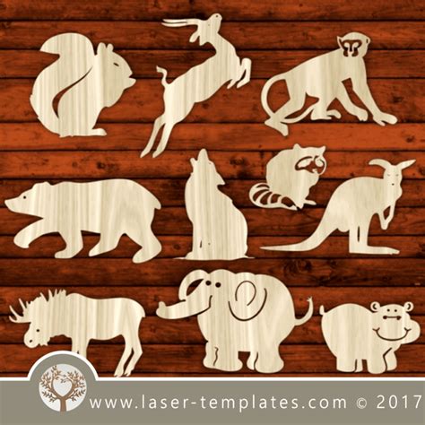Wild Animals Template For Laser Cutting Vector Online Store Free
