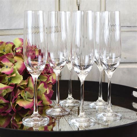 Champagne Flutes 6 Unique Champagne Flute Glasses Curated Living