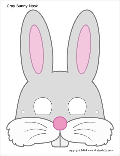 Download this bunny face template template now! Animal Printables | Free Printable Templates & Coloring Pages | FirstPalette.com