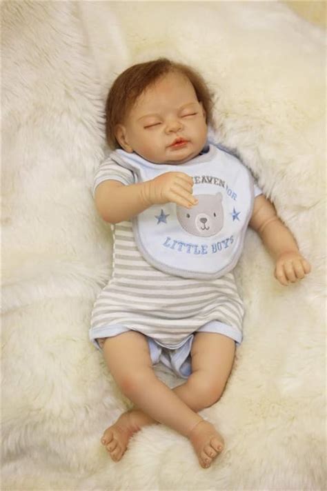 Ziyiui 22inch Lifelike Sleeping Baby Doll Reborn Babies Soft Silicone