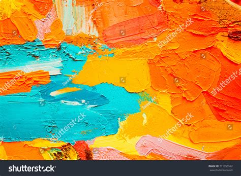 Hand Drawn Oil Painting Abstract Art Stock Illustration