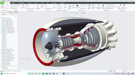 Jet Engine Cad Build And Assembly Ptc Creo Parametric Creo With