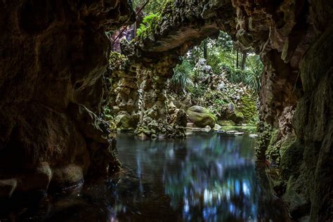 Hidden Cave Entrance At Quinta Da Regaleira In Sintra