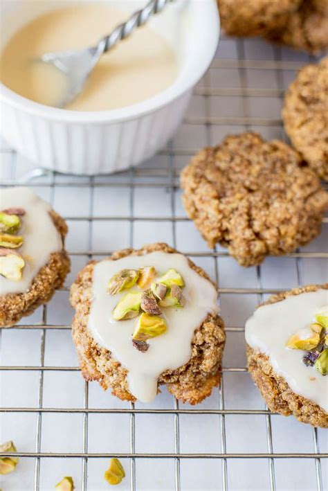 These Chewy Lemon Cookies With Coconut Icing And Pistachios From