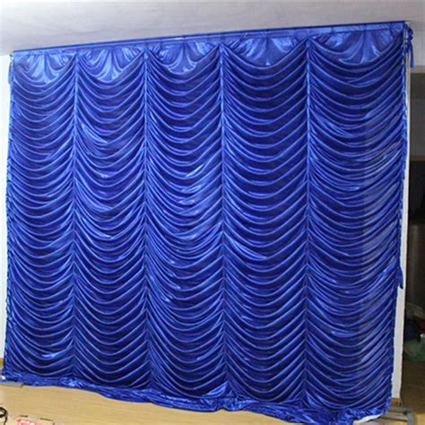 Curtain And Drapes 3x6m Ice Silk Fabric White Wave Wedding Backdrop