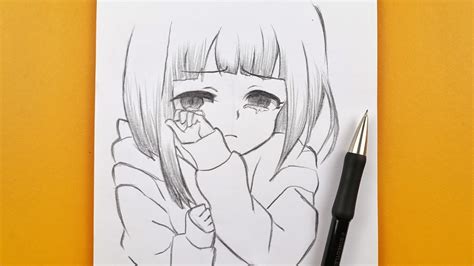 Anime Drawing How To Sketch A Crying Girl Step By Step Youtube