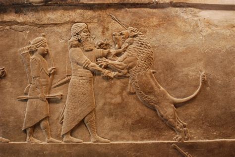 Assyrian Lion Hunt Frieze From The Royal Palace Of Ashurbanipal