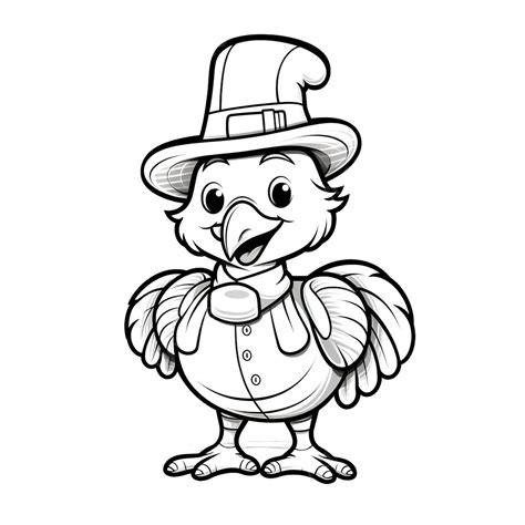 thanksgiving turkey pilgrim isolated coloring page colouring turkey turkey bird png