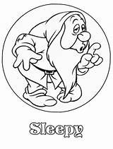 Sleepy Snow Coloring Dwarfs Seven Disney Adults sketch template