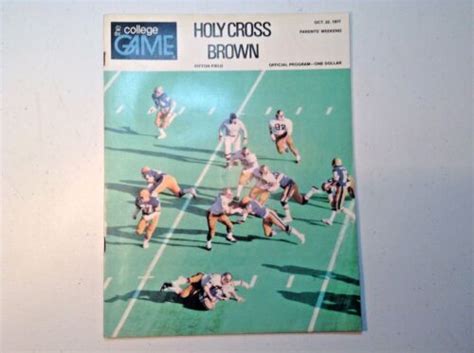 Vintage College Football Program Holy Cross Vs Brown Oct 1977