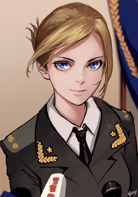 Safebooru 1girl As109 Blonde Hair Blue Eyes Epaulettes Looking At Viewer Military Military