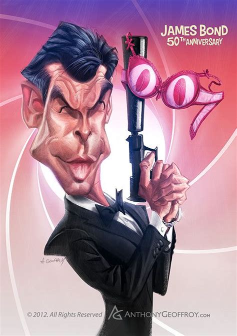 James Bond 50th Anniversary By Anthony Geoffroy Via Behance Caricature Funny Caricatures