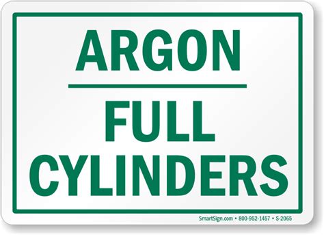 Argon Full Cylinders Sign Ships Fast And Free Sku S 2065