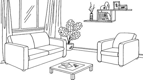 If you want furniture picture for coloring yourself then. Coloring Pages How To Draw Living Room Page For Sketch ...