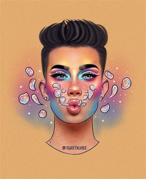 James Charles Drawing With Makeup