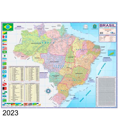 Mapa Brasil Politico Regional Rodoviário X cm Banner Pendurar Submarino