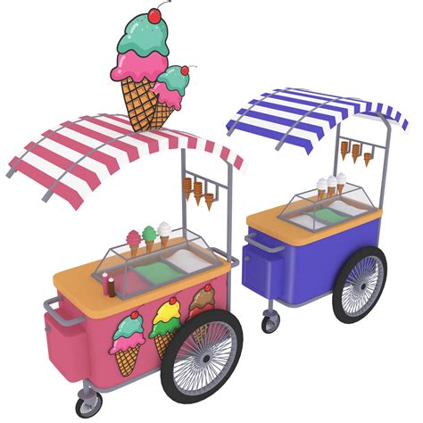 3d Ice Cream Cart Model Turbosquid 1589446