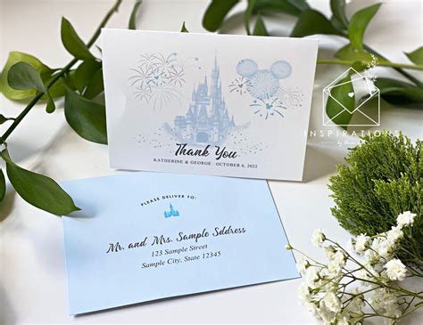 Disney Thank You Cards Disney Wedding Thank You Cards Etsy