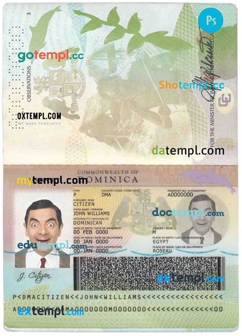 Dominica Passport Psd Download Template By Intempl Passport Templates Oct 2023 Medium