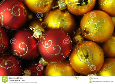 Heap Of Red And Gold Christmas Balls Stock Photo Image Of Bright