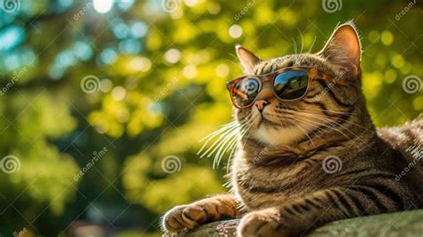Cool Cat With Shades Stock Illustration Illustration Of Portrait