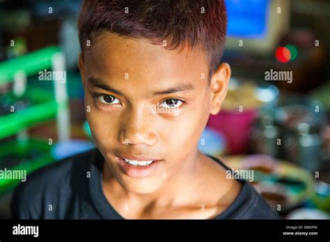 Burmese Boy In Yangon Myanmar Stock Photo Alamy