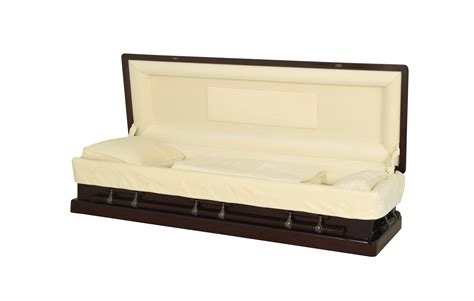 Solid Mahogany Carved Top Full Couch Casket Solace Caskets
