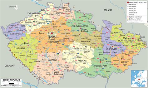 Political Map Of Czech Republic Ezilon Maps United States Of Europe