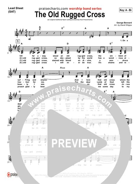 The Old Rugged Cross Sheet Music Pdf Traditional Hymn Praisecharts