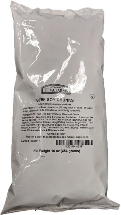 Tova Farms Textured Vegetable Protein Tvp Meat Substitute Soy Chunks 1