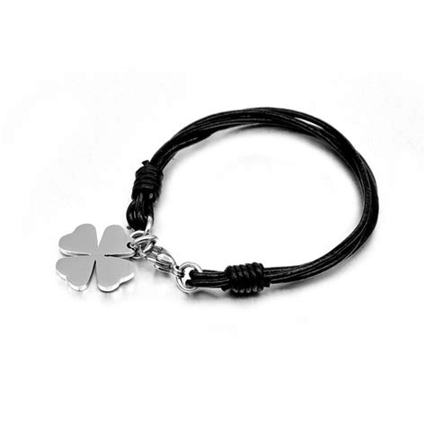 Tiger Totem Free Shipping Charm Luckly Four Leaf Clover Stainless Steel