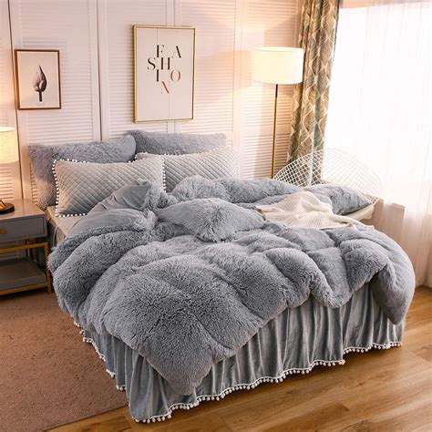 softy light grey bed set tapestry girls