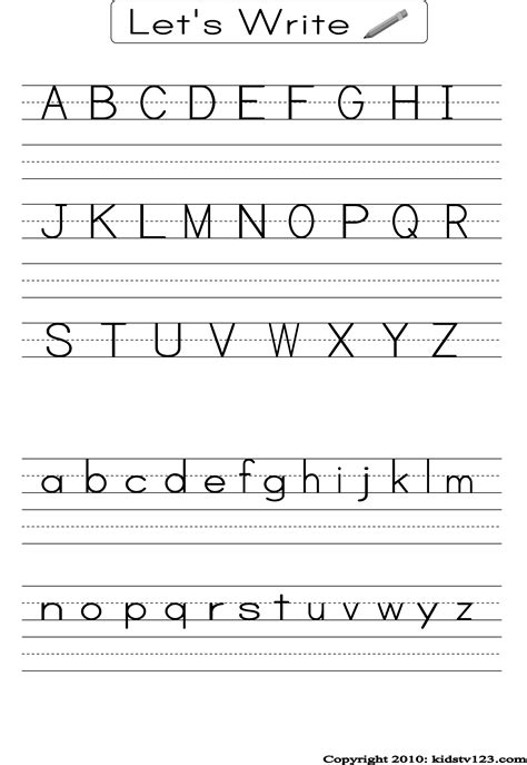 Alphabet Writing Practice Sheet Letter Worksheets For Preschool