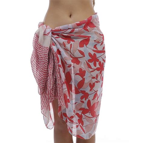 Fashion Women Sarongs Floral Soft Viscose Bikini Pareo Beach Sarong Swim Wrap Batik Bathing Suit