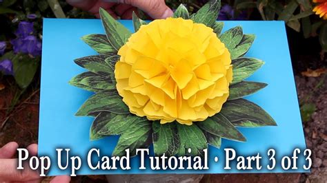 How to make a 3d flower pop up card |. Flower Pop Up Card Tutorial Part 3 of 3 - YouTube