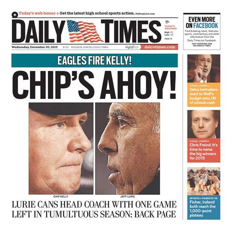 Philadelphia Newspapers Had Fun With Chip Kellys Firing